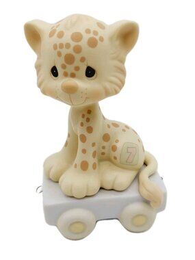 Precious Moments Leopard Birthday Train Age 7 Figurine Cake Topper 1987